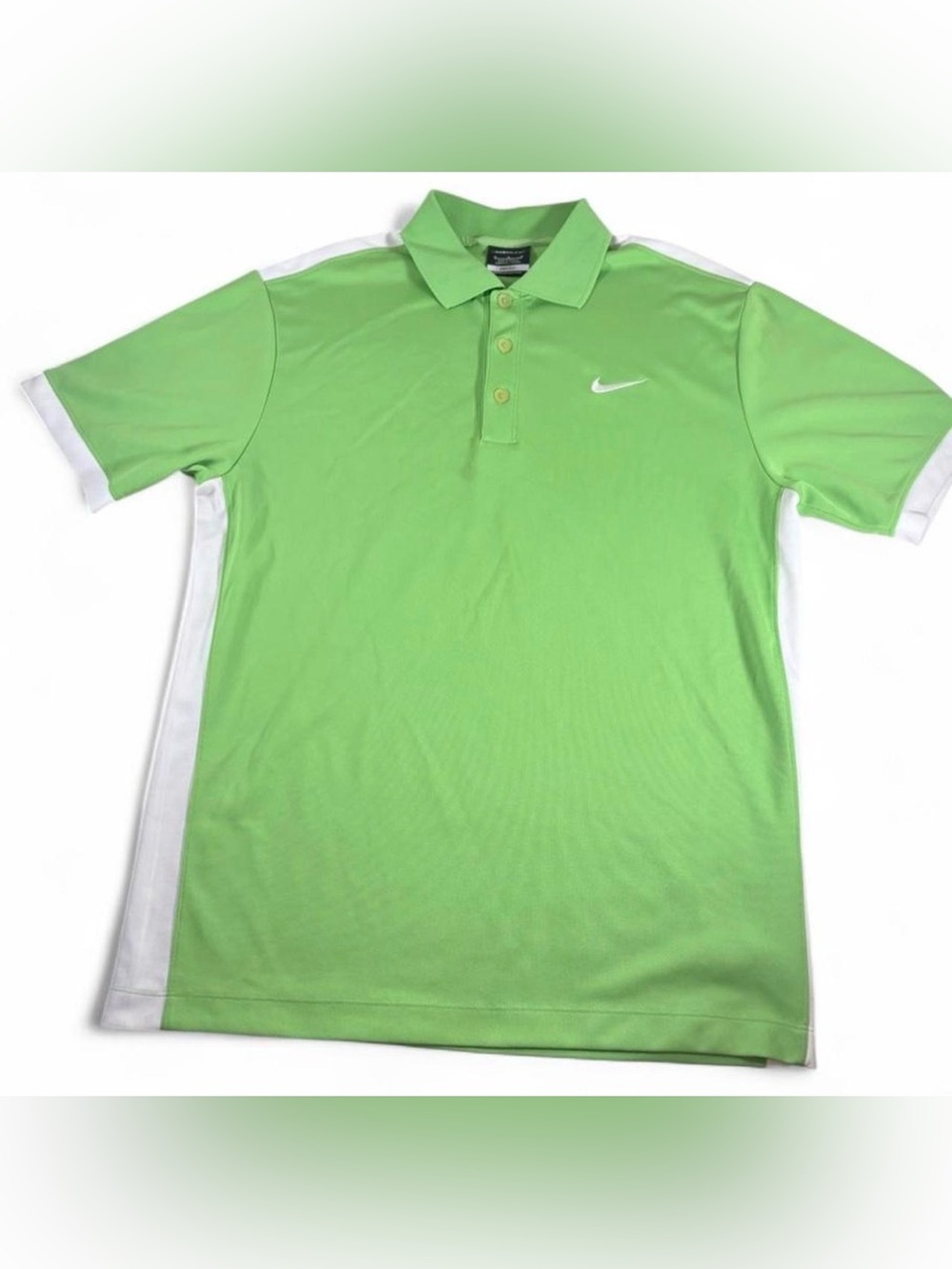 Nike Green Dri-Fit Polo with White Side Panels
